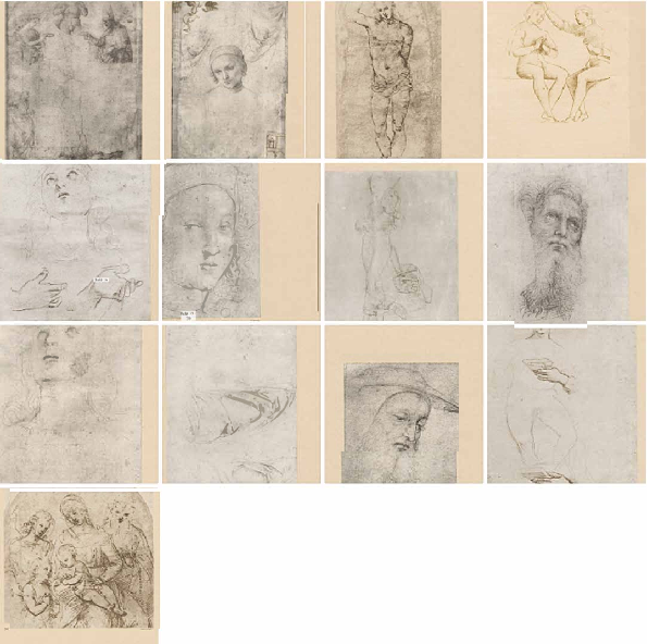 Zoom des dessins de Raphaël